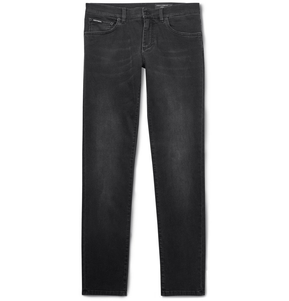 Dolce And Gabbana Slim Fit Stretch Denim Jeans Men Black Dolce