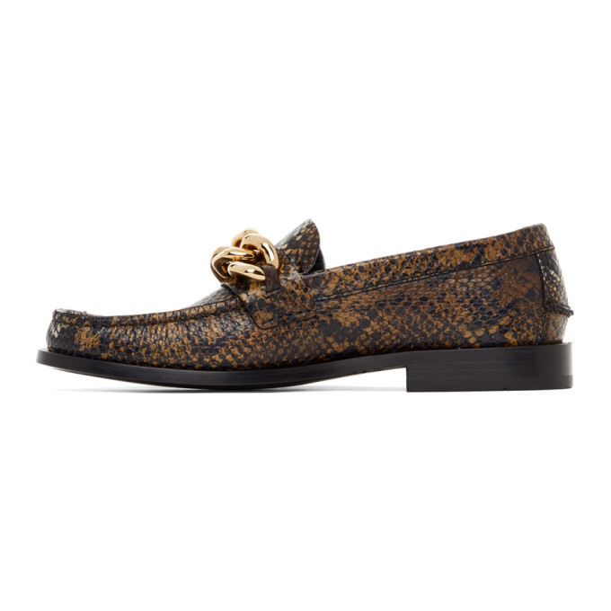 versace brown snake medusa chain loafers