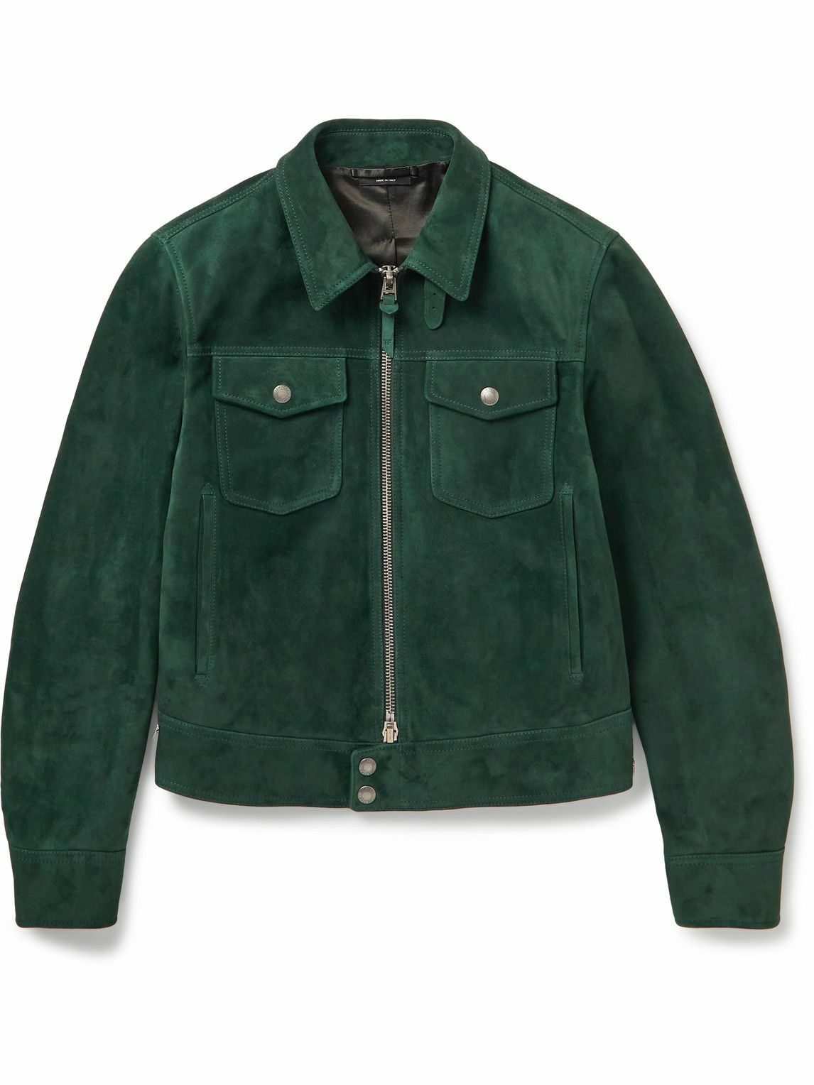 TOM FORD - Suede Blouson Jacket - Green TOM FORD
