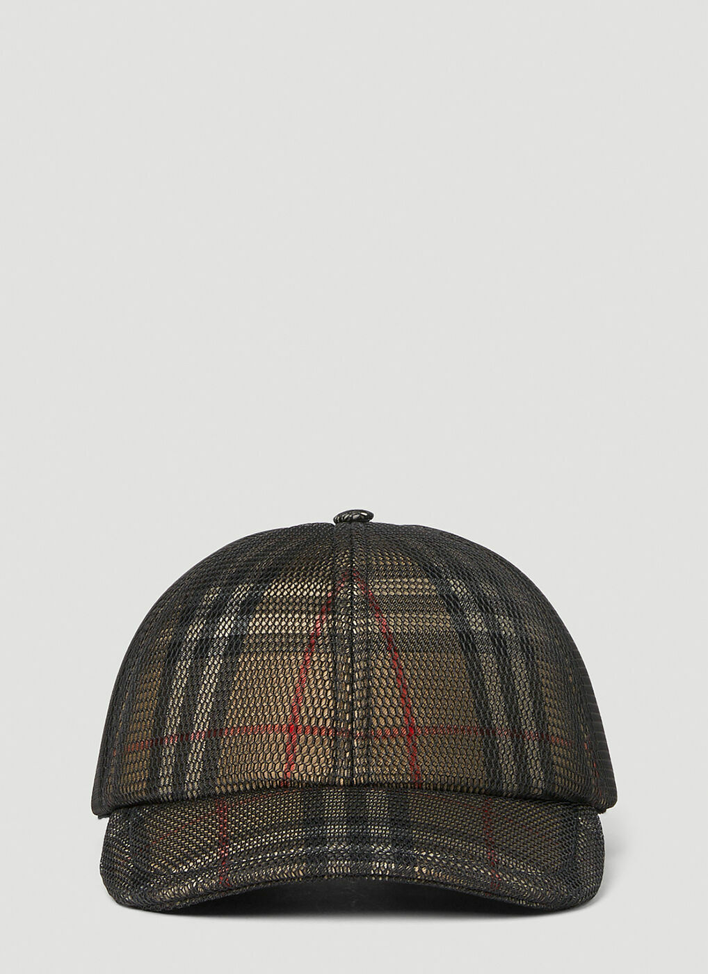 Burberry - Mesh Check Baseball Hat in Beige Burberry