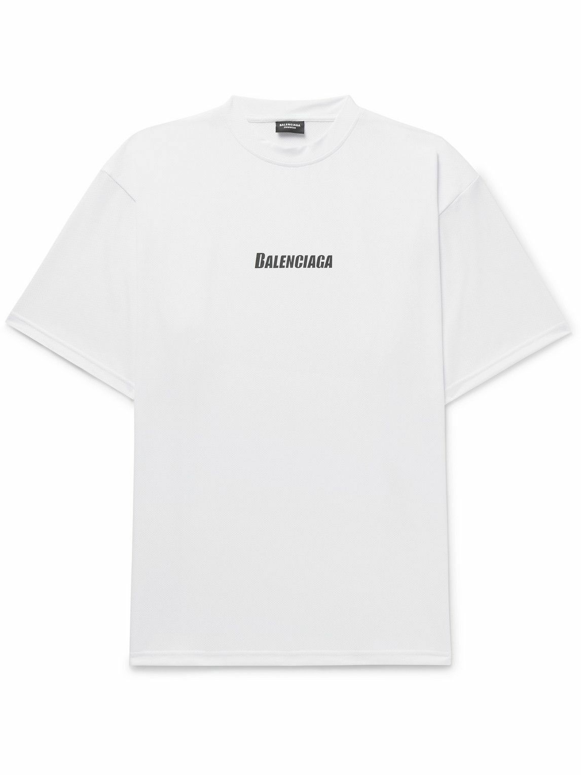 Balenciaga - Logo-Print Mesh Swim T-Shirt - White Balenciaga