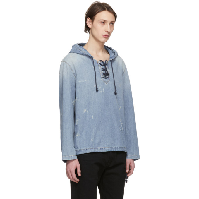 saint laurent blue hoodie