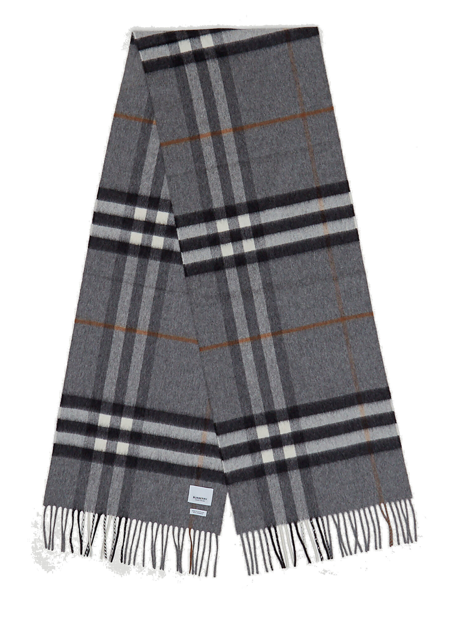 Photo: Giant Check Cashmere Scarf in Grey
