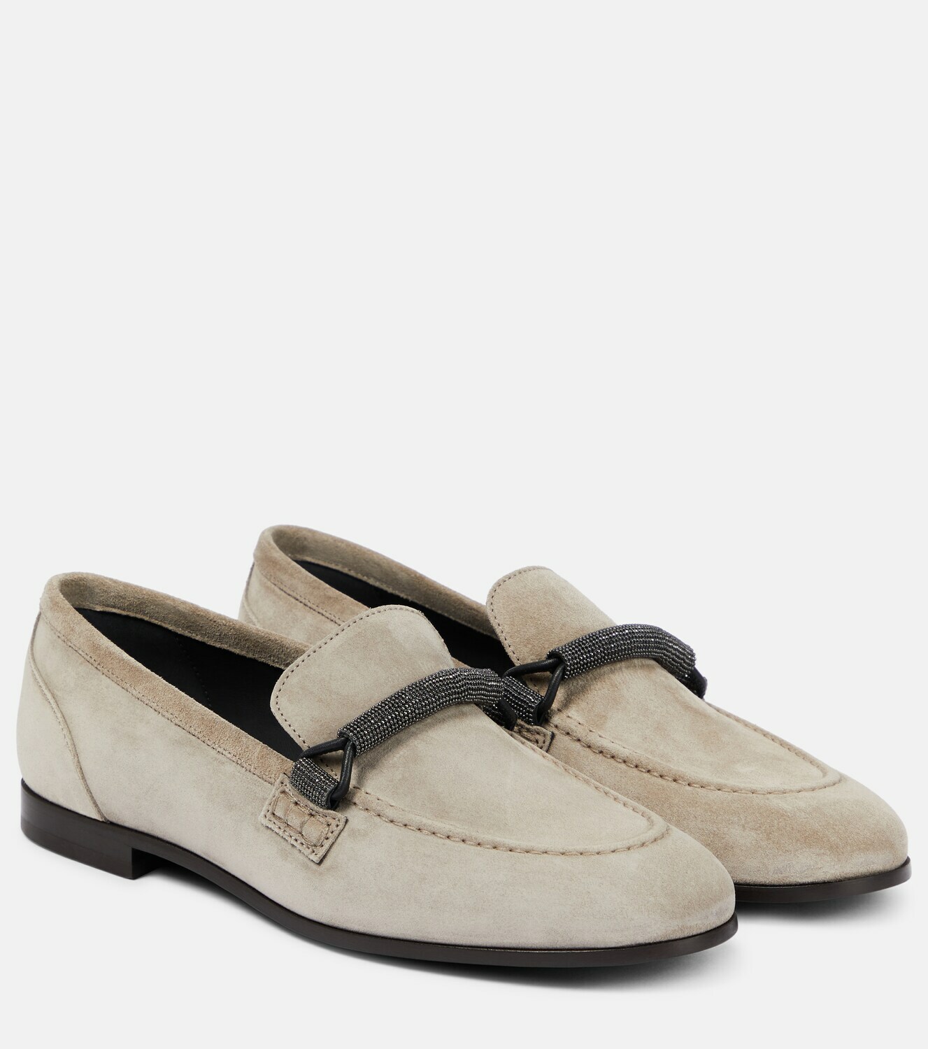 Brunello Cucinelli - Embellished suede loafers Brunello Cucinelli