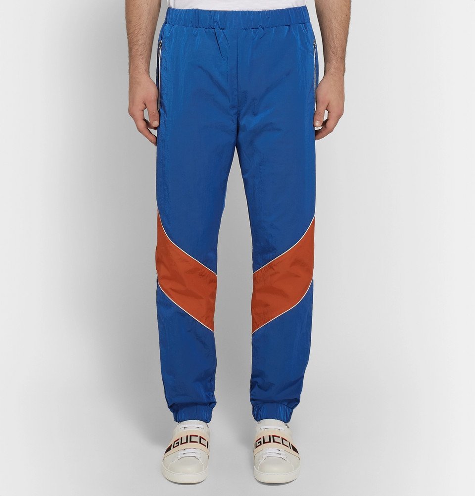Gucci - Tapered Colour-Block Shell Trousers - Men - Blue Gucci