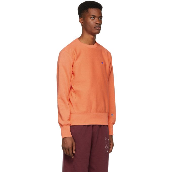 champion reverse weave orange hoodie