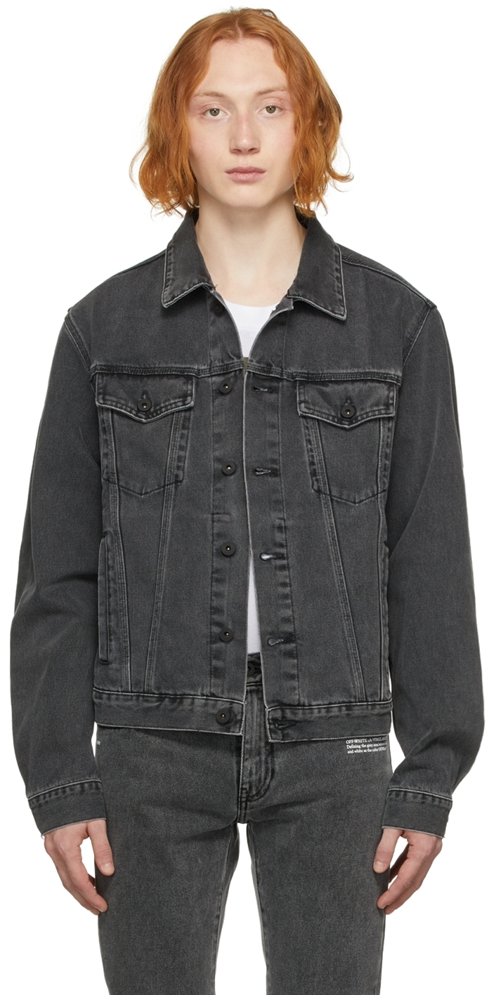 off white denim jacket grey