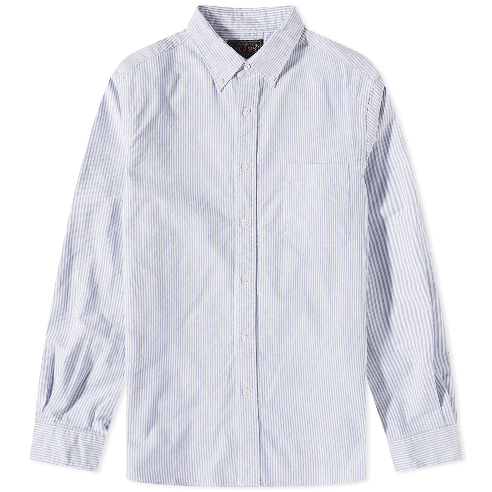 Beams Plus Men's Candy Stripe Oxford Shirt in Blue Beams Plus