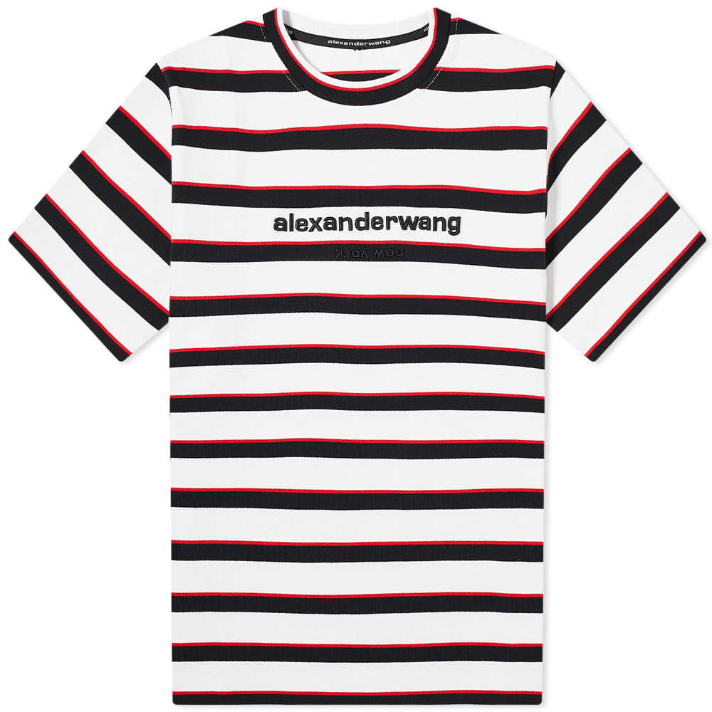 Alexander Wang Striped Hooded Long Coat