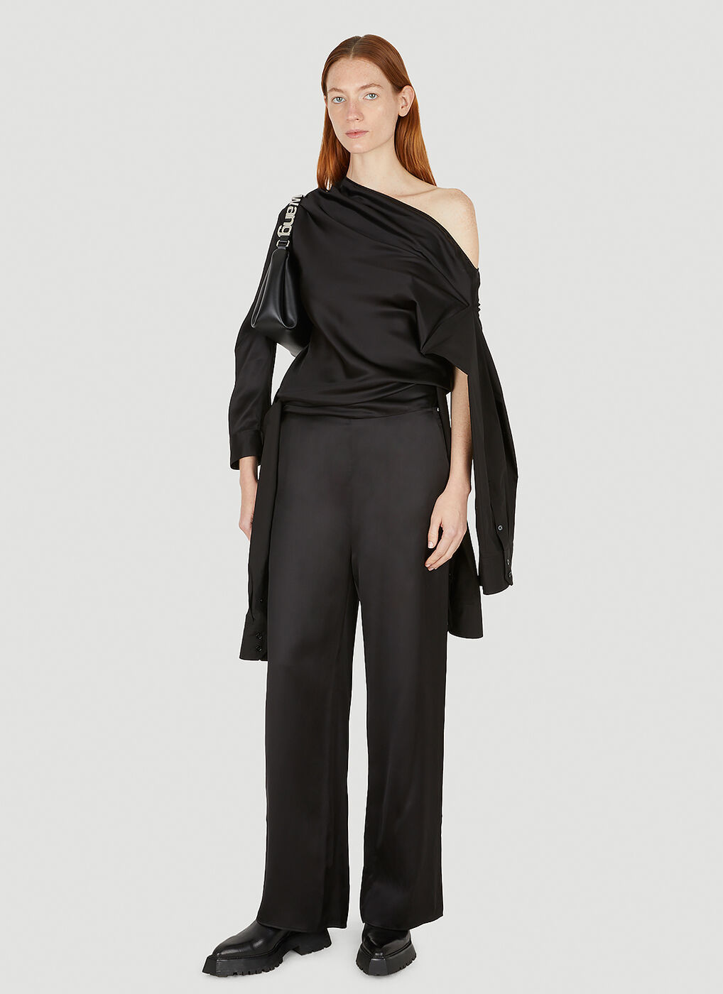 Dropped Shoulder Jumpsuit in Black MM6 Maison Margiela