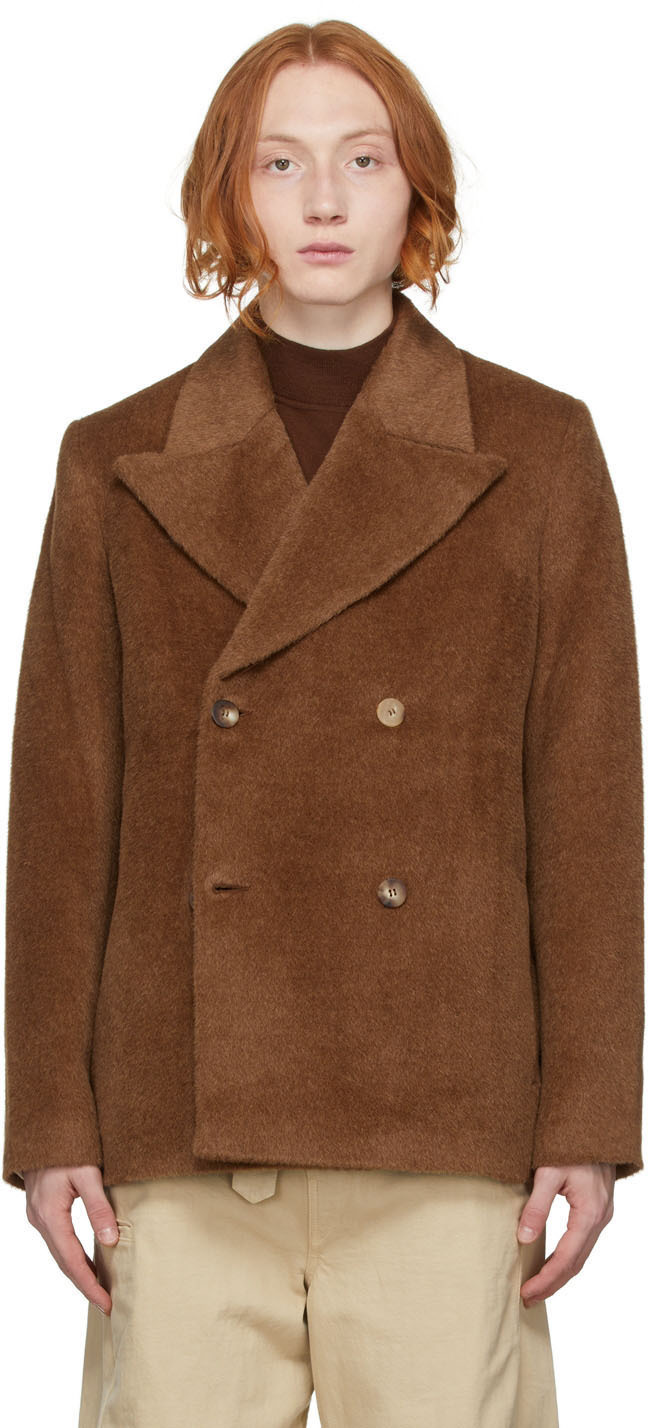 tan wool peacoat