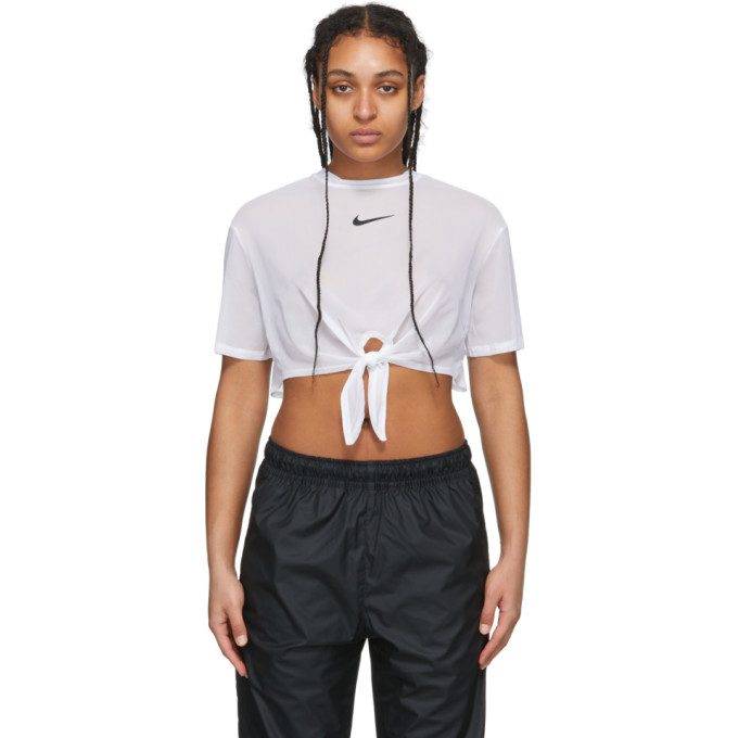 white nike crop top