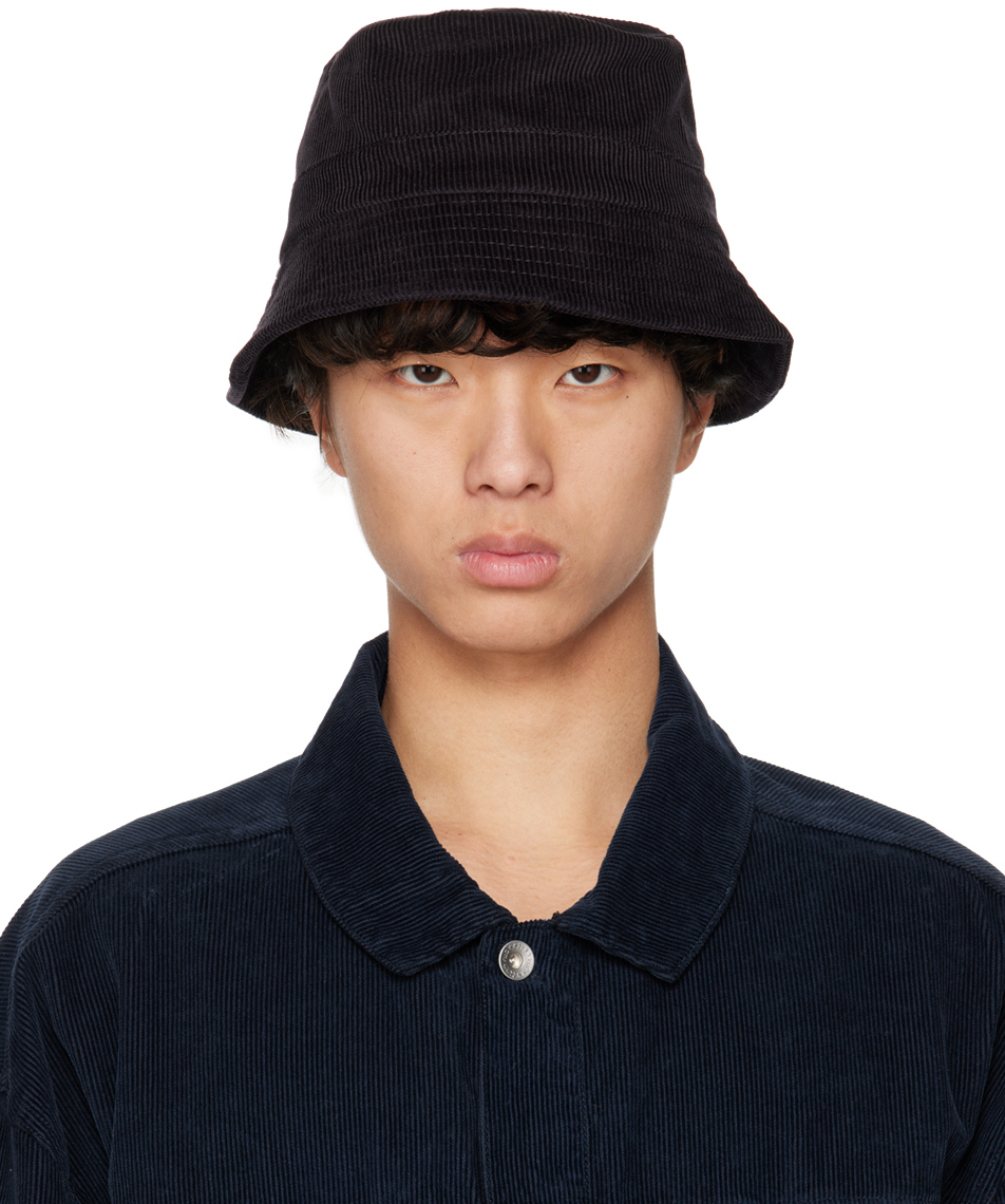 YMC Black Cotton Bucket Hat YMC