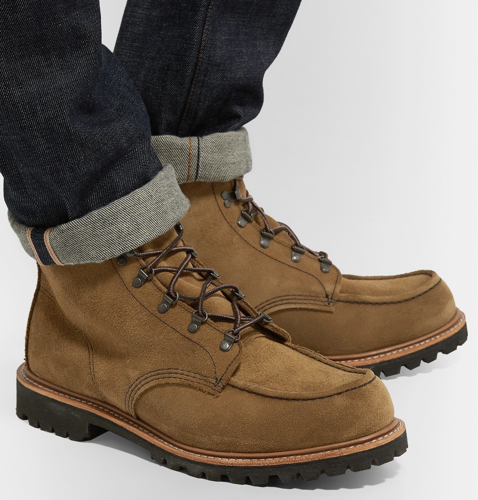 knus skjorte dateret Red Wing Shoes - 2926 Sawmill Roughout Leather Boots - Brown Red Wing Shoes