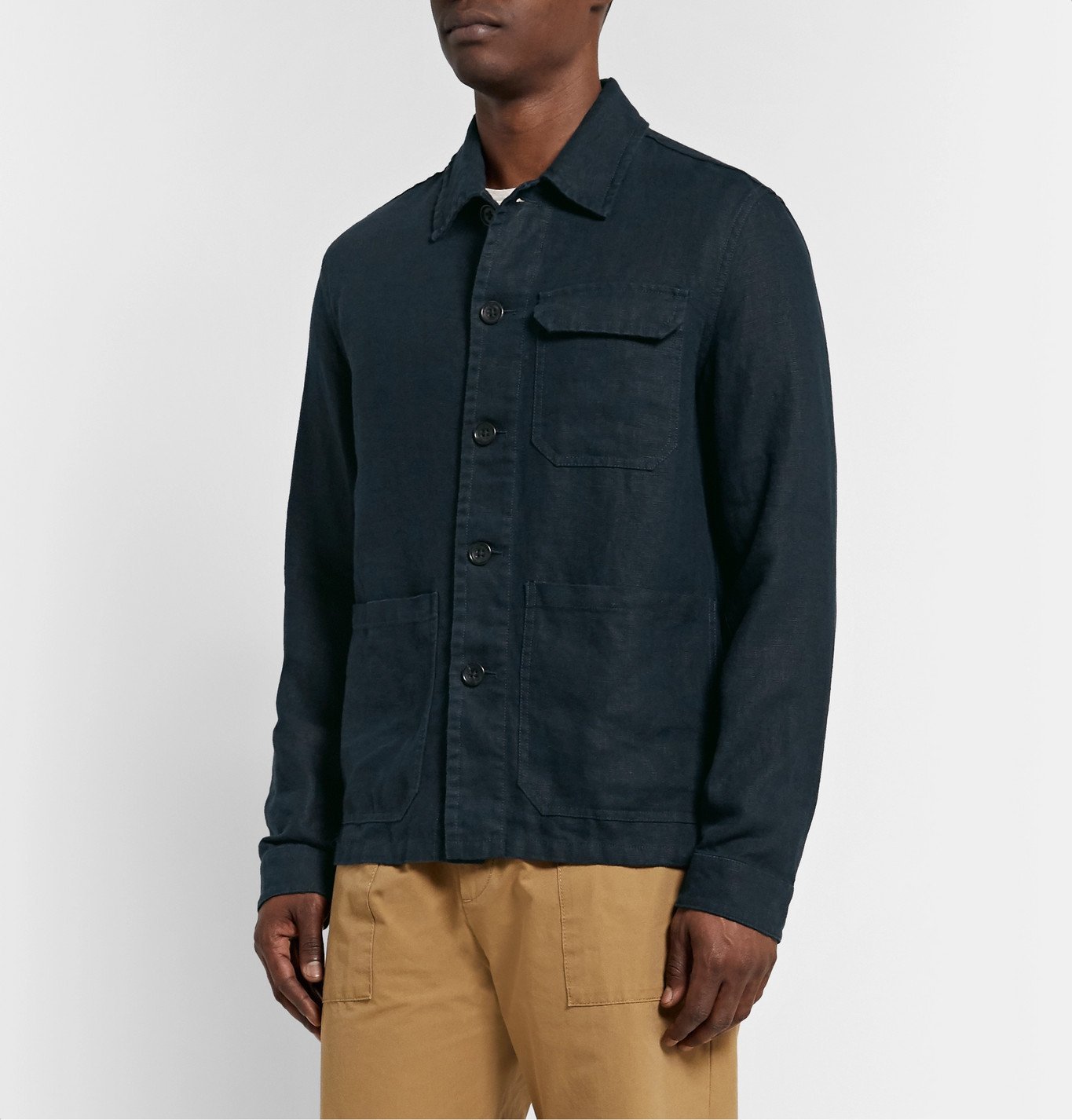 Incotex - Linen Shirt Jacket - Blue Incotex
