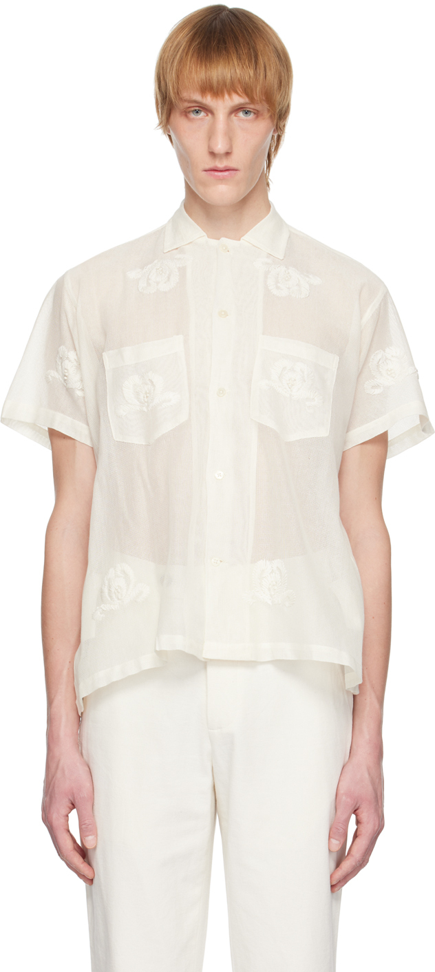 Bode Off-White Savoy Ribbon Shirt Bode