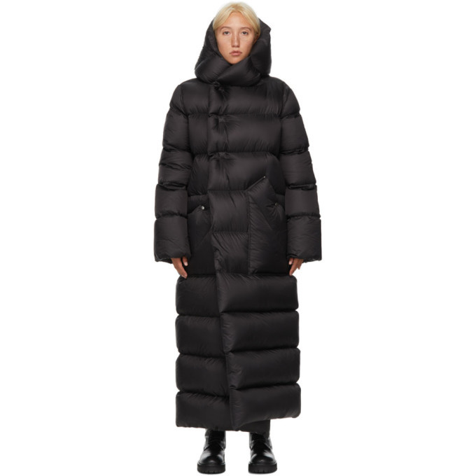 Rick Owens Black Down Long Liner Coat Rick Owens