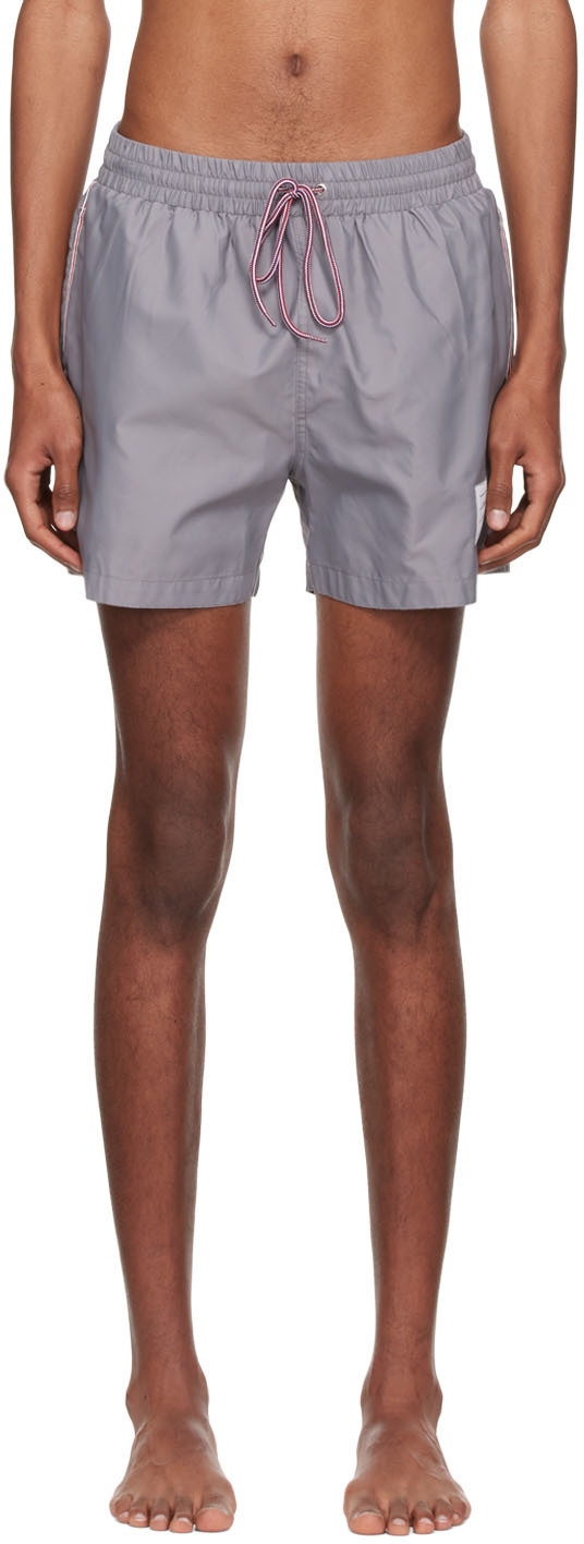 Thom Browne Gray Nylon Swim Shorts Thom Browne