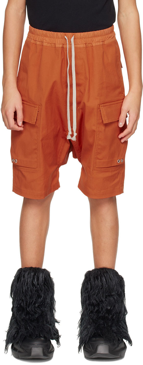 Rick Owens Kids Orange Pods Cargo Shorts