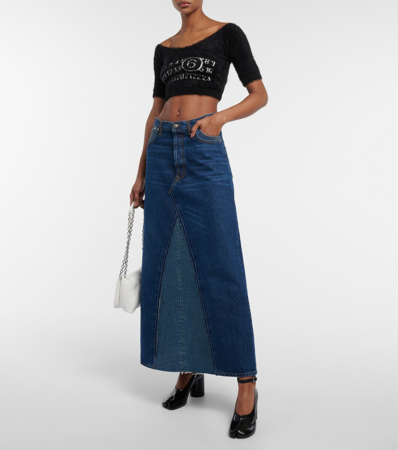 MM6 Maison Margiela - Logo knit crop top MM6 Maison Margiela