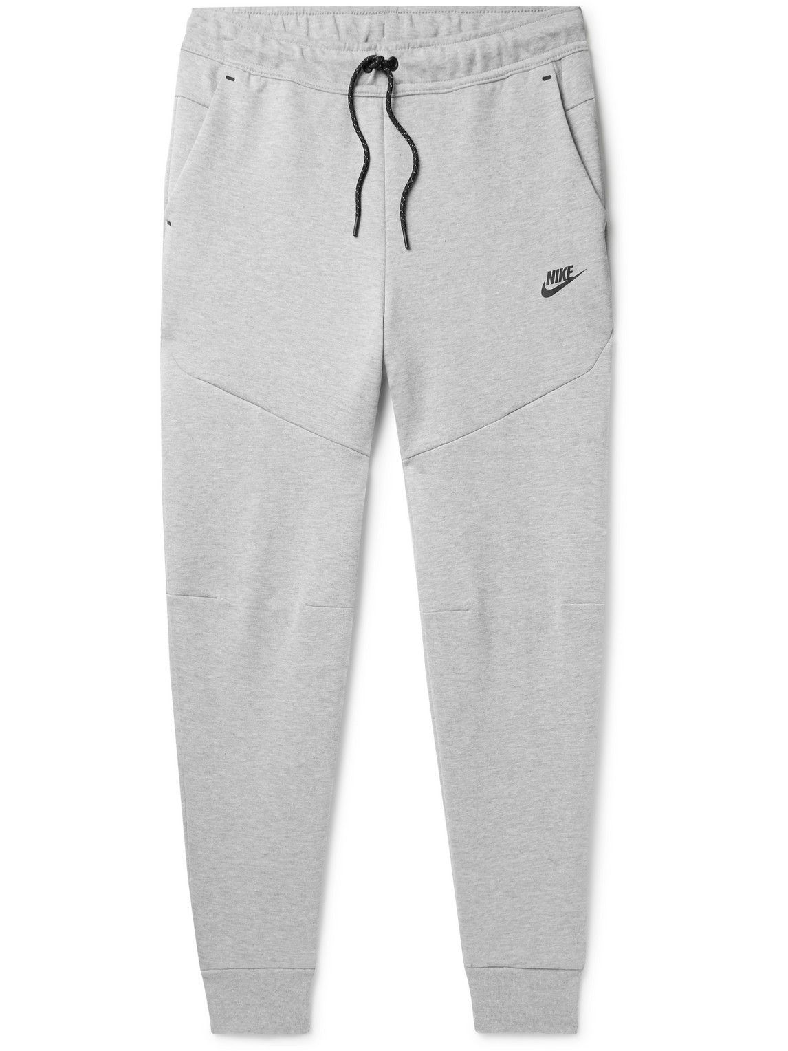 - Sportswear Tapered Logo-Print Tech-Fleece - Gray Nike