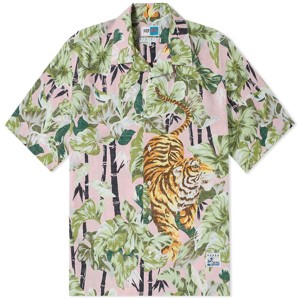 Kenzo Bamboo Tiger Hawaiian Shirt Pink 