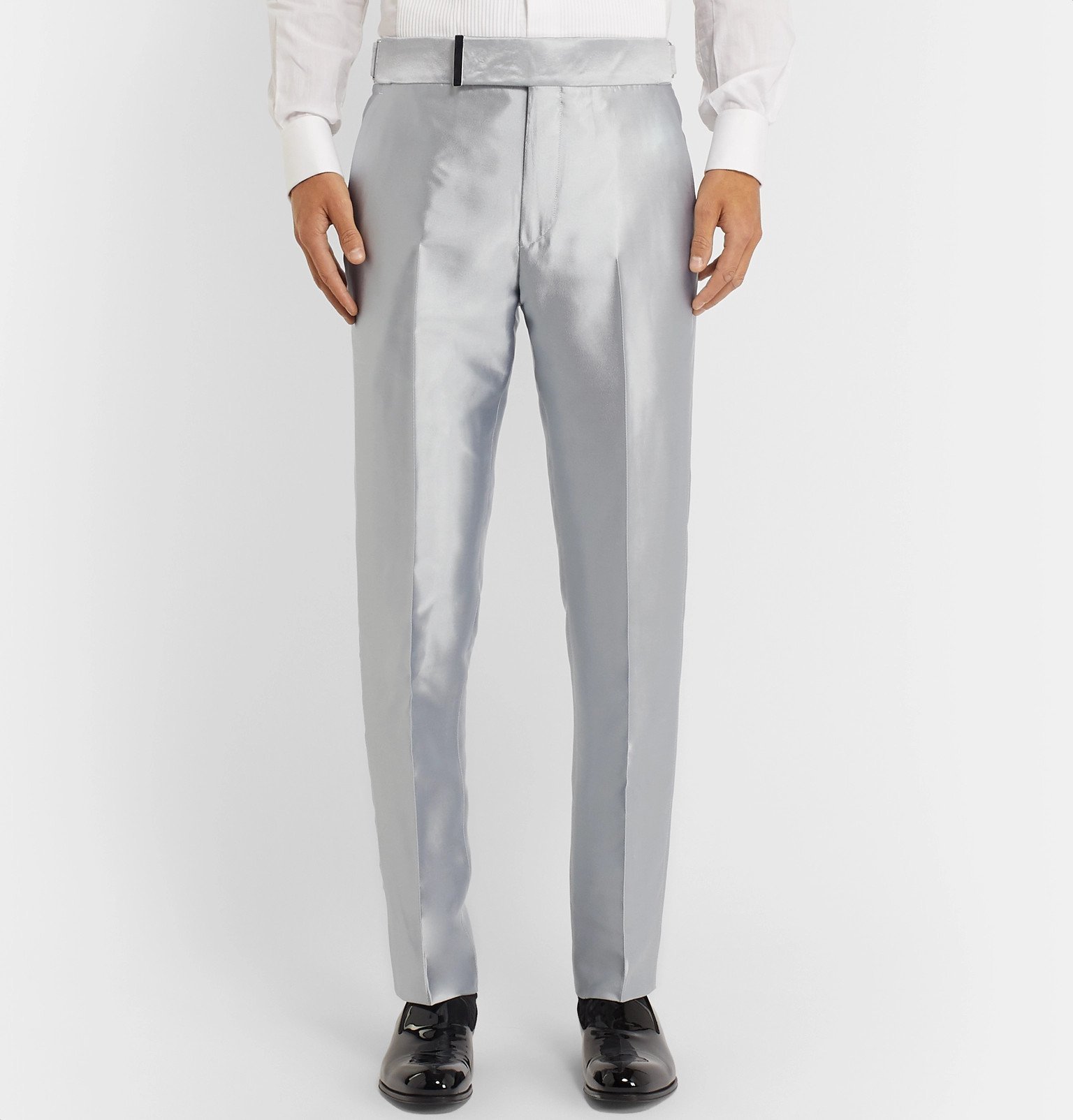 TOM FORD - Silver Slim-Fit Satin-Twill Tuxedo Trousers - Silver TOM FORD