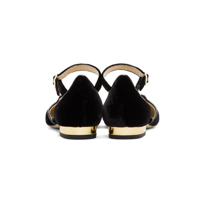 Charlotte Olympia Black Velvet MidCentury Kitty DOrsay Flats Charlotte