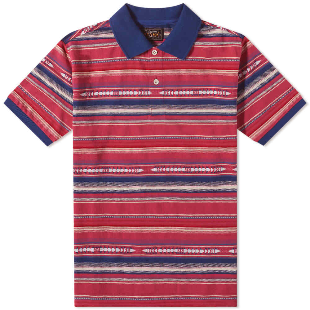 Beams Plus 9G Knit Polo Stripe Shirt Beams Plus