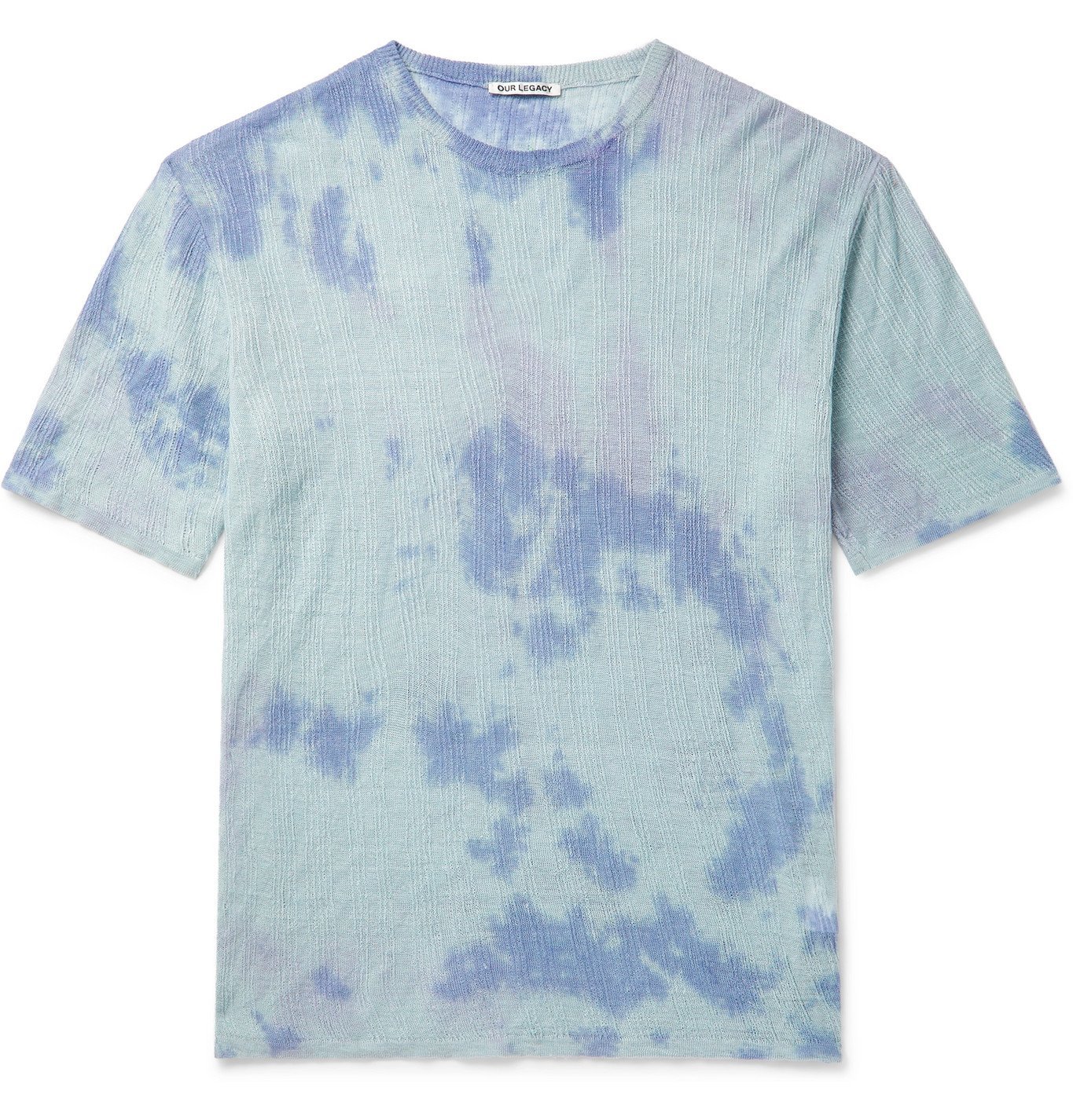 Our Legacy - Tie-Dyed Knitted Linen T-Shirt - Blue Our Legacy