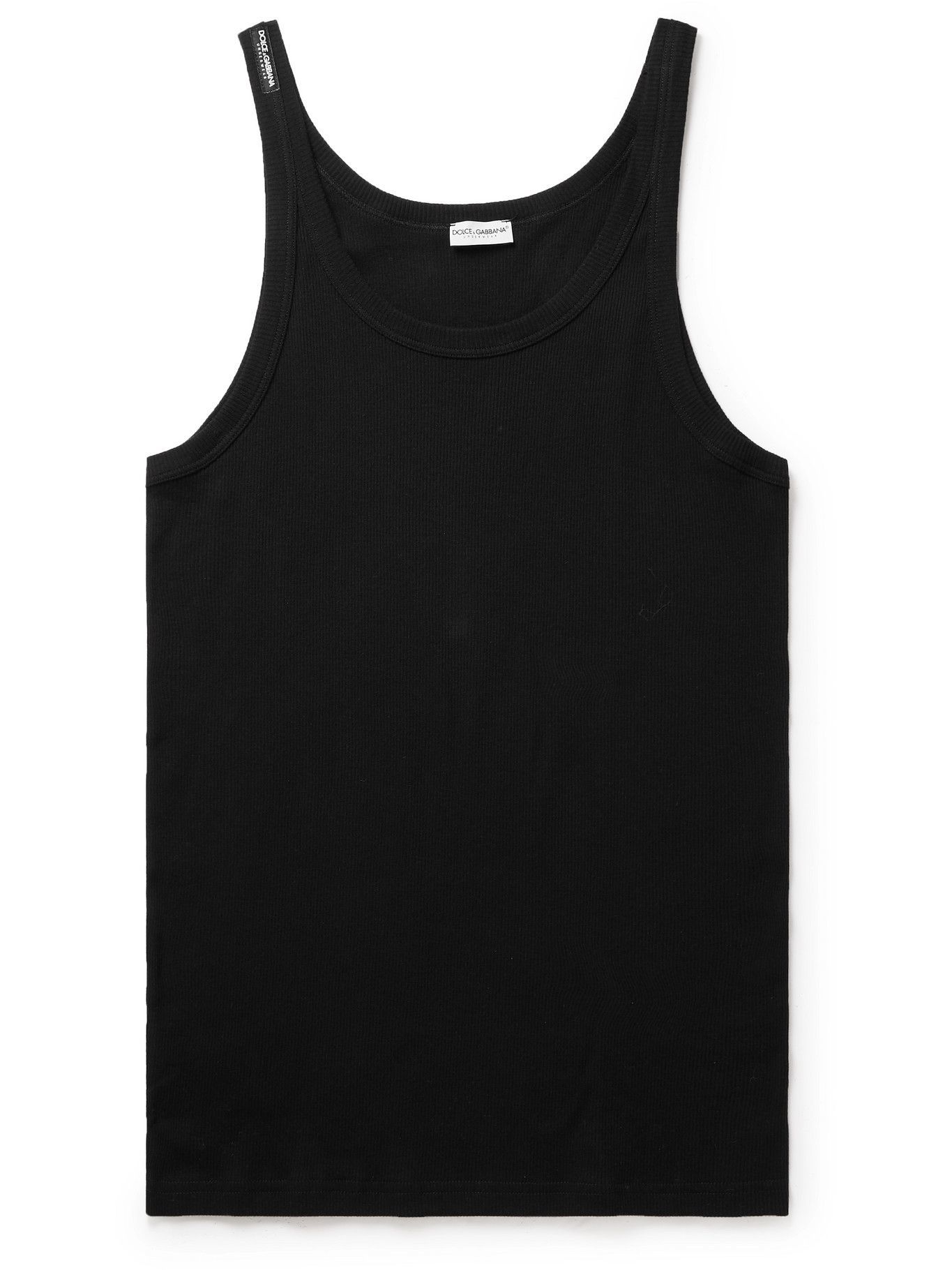 Dolce & Gabbana - Ribbed Cotton-Jersey Tank Top - Black Dolce & Gabbana