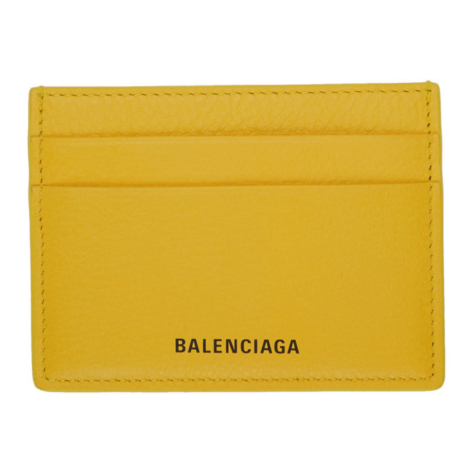 Balenciaga Yellow Logo Everyday Card Holder Balenciaga
