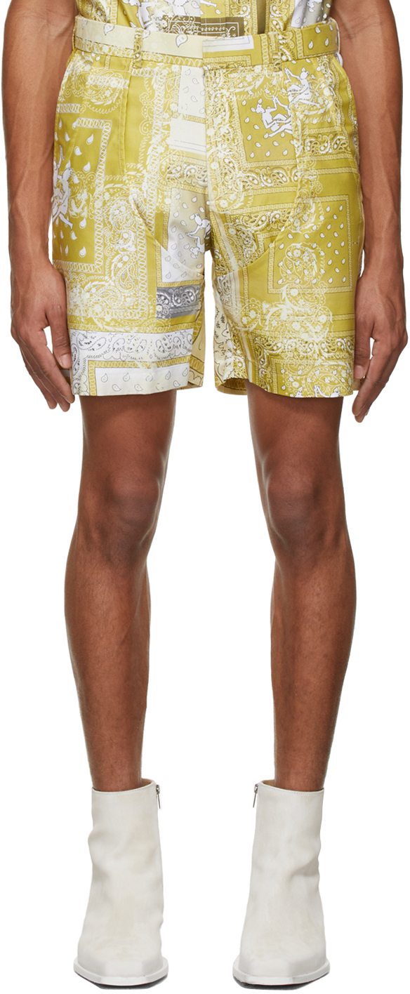 Thebe Magugu Yellow Bandana Print Shorts
