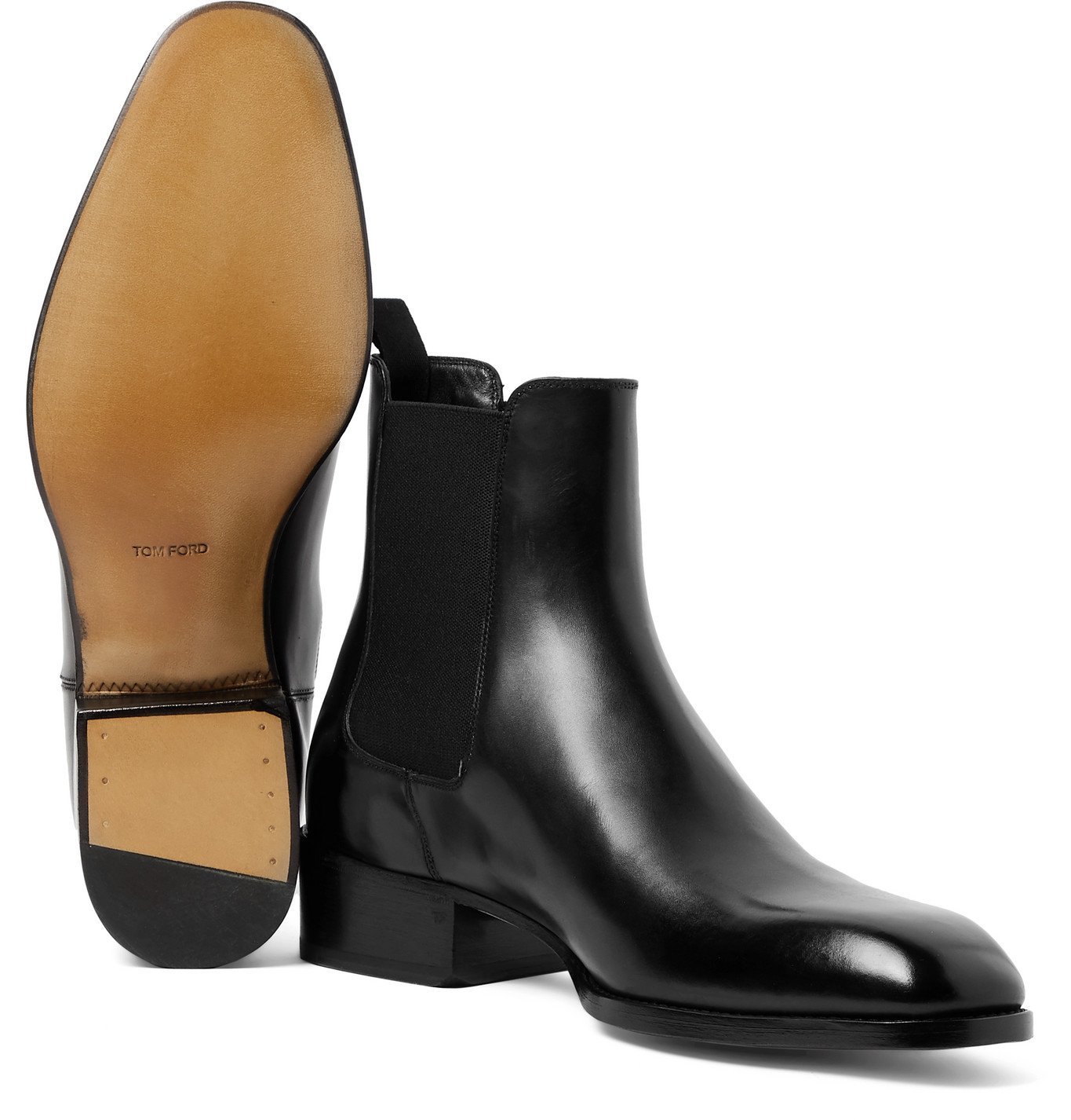 TOM FORD - Hainaut Polished-Leather Chelsea Boots - Black TOM FORD