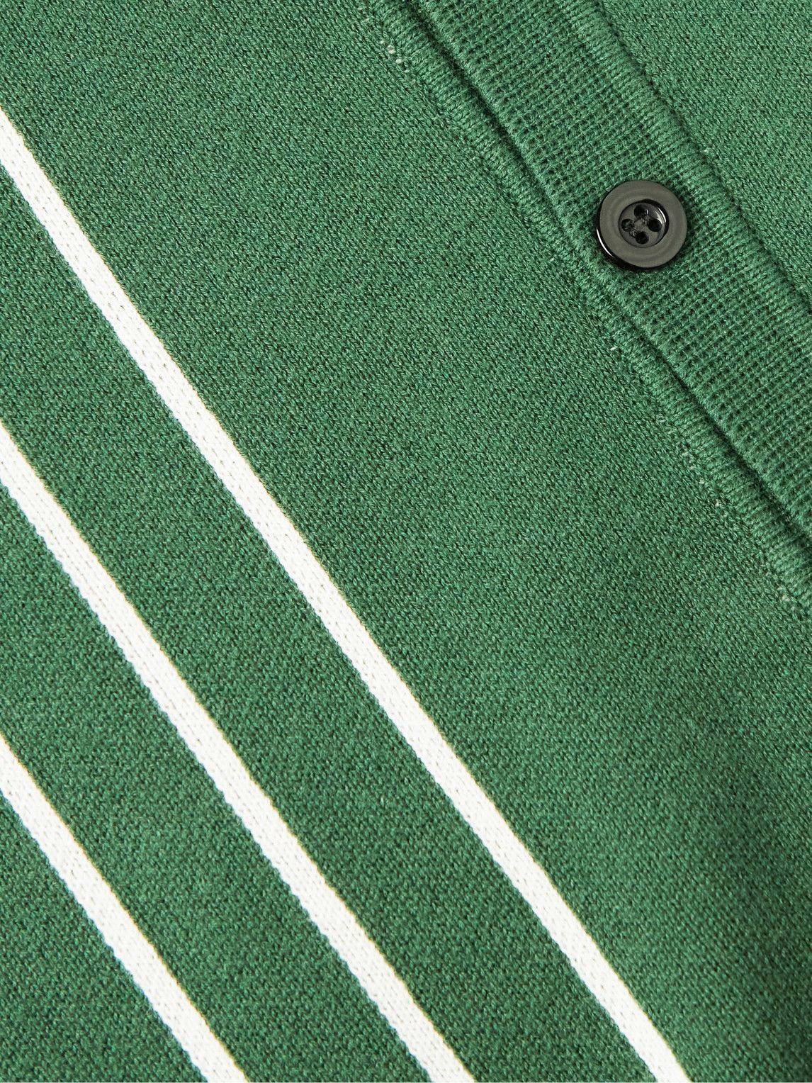 Malbon Golf - Striped Cotton-Piqué Jacquard Shirt - Green Malbon Golf