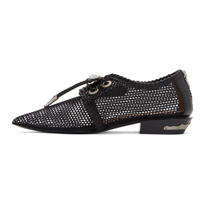 Toga Pulla Black Mesh LaceUp Loafers Toga Pulla