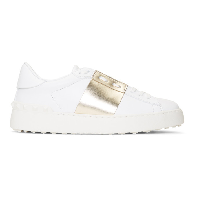 valentino sneakers gold and white