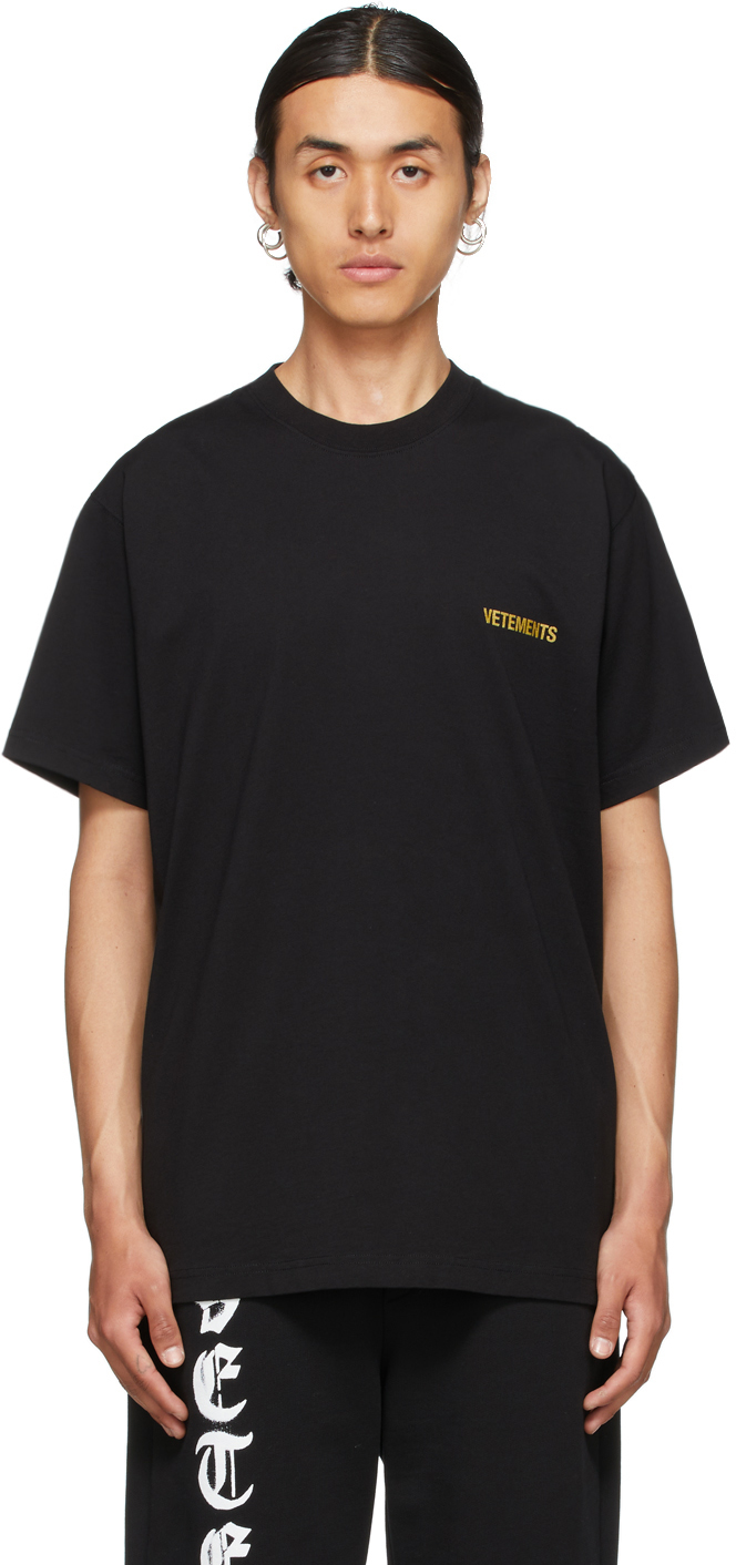 VETEMENTS Black Iconic Logo T-Shirt Vetements