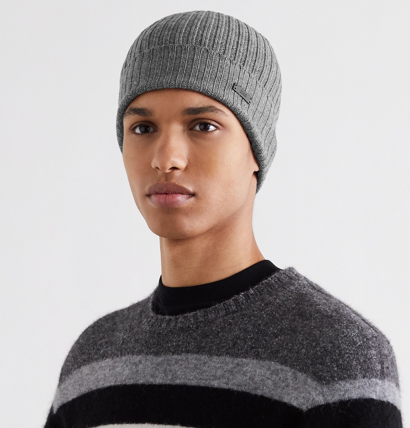 hugo boss ribbed beanie