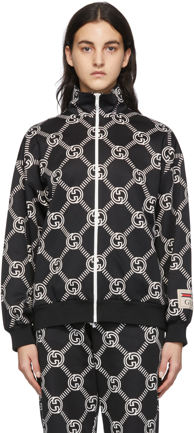 Gucci Black & White GG Jersey Zip-Up Track Jacket Gucci