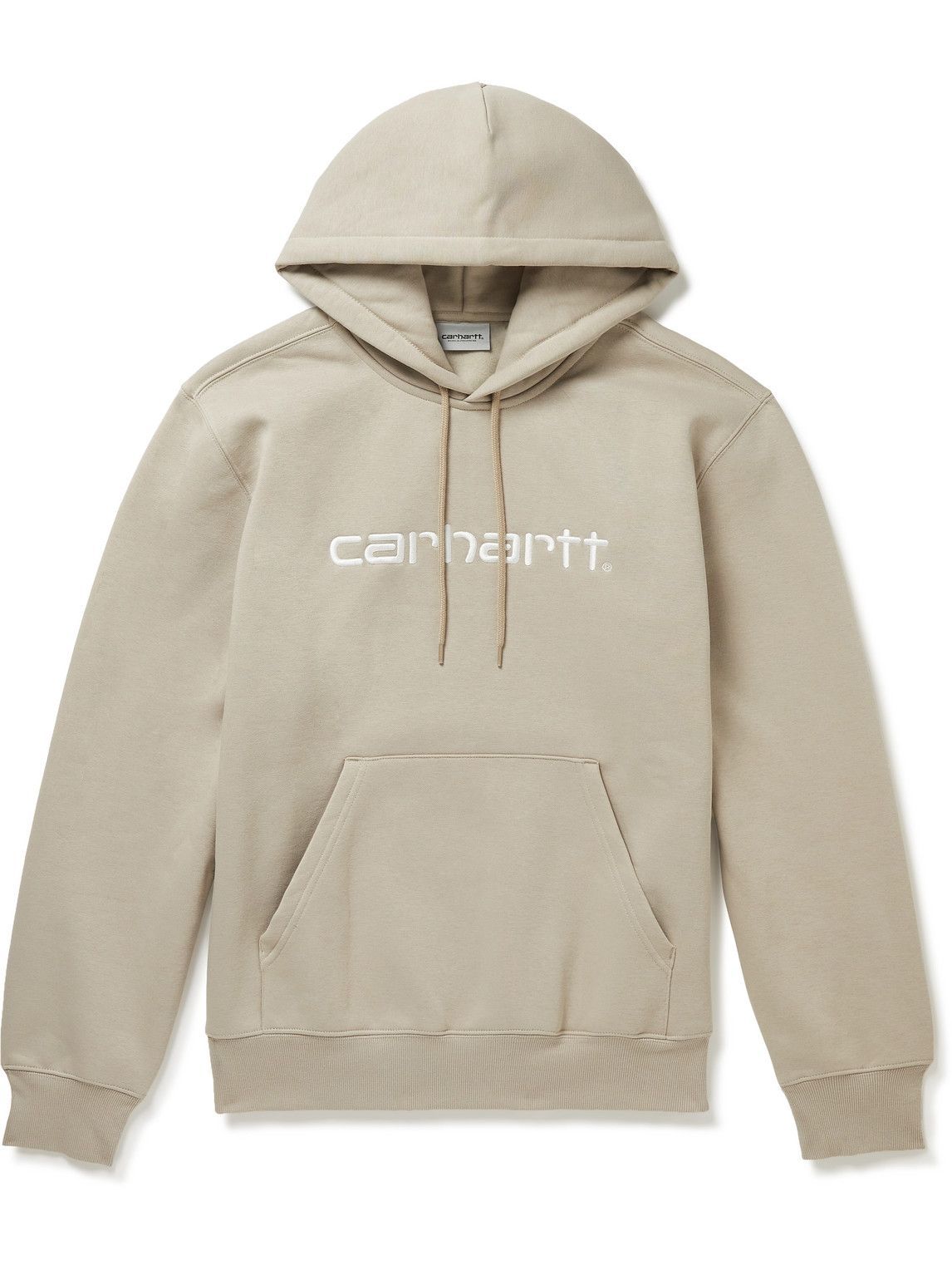 Carhartt WIP - Logo-Embroidered Cotton-Blend Jersey Hoodie - Neutrals ...