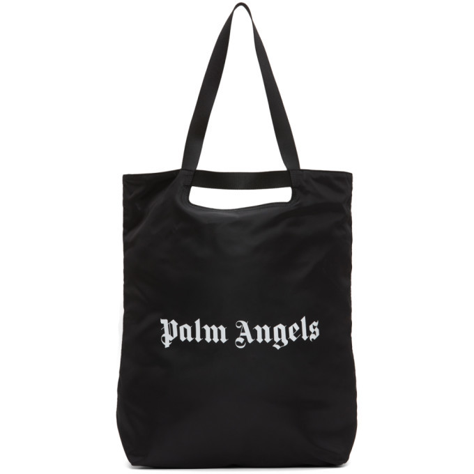 Palm Angels Black Logo Shopper Tote Palm Angels