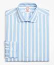 Brooks Brothers Men's Stretch Madison Relaxed-Fit Dress Shirt, Non-Iron Bold Stripe | Blue