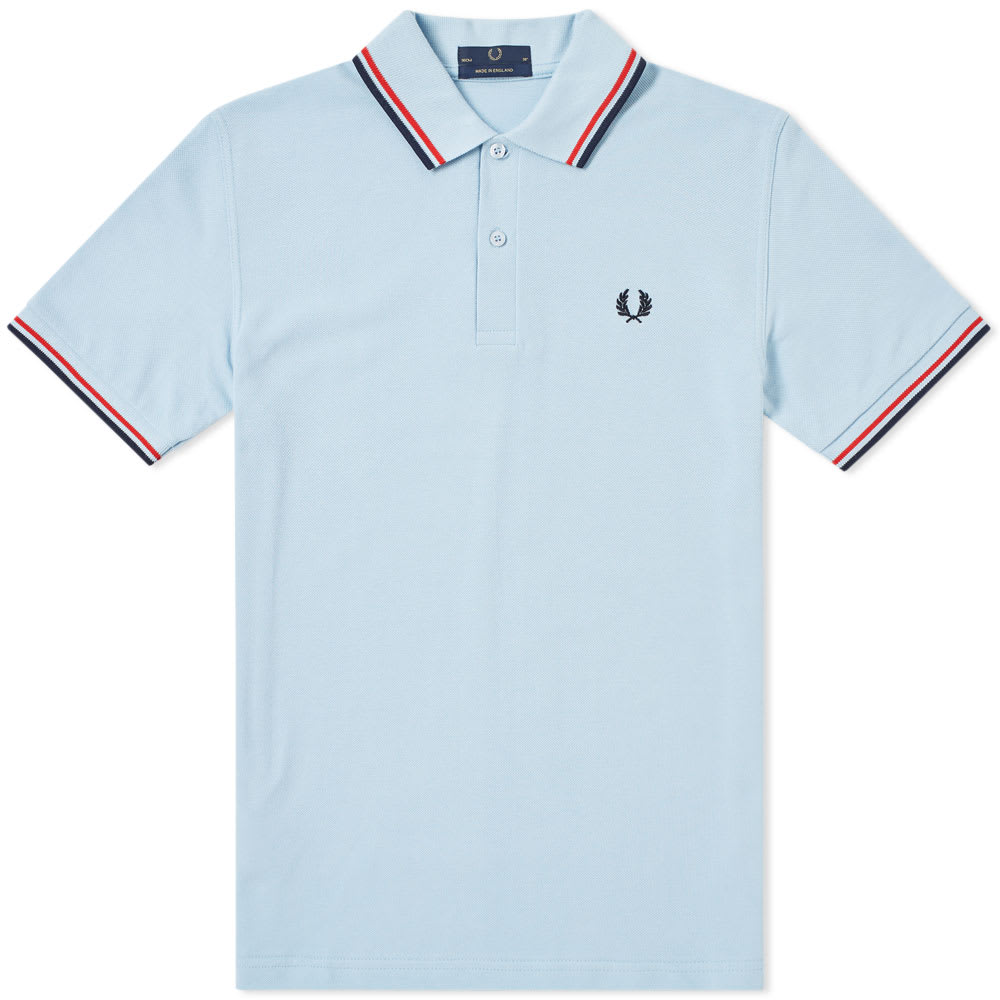 Fred Perry Original Twin Tipped Polo Blue Fred Perry Laurel Wreath