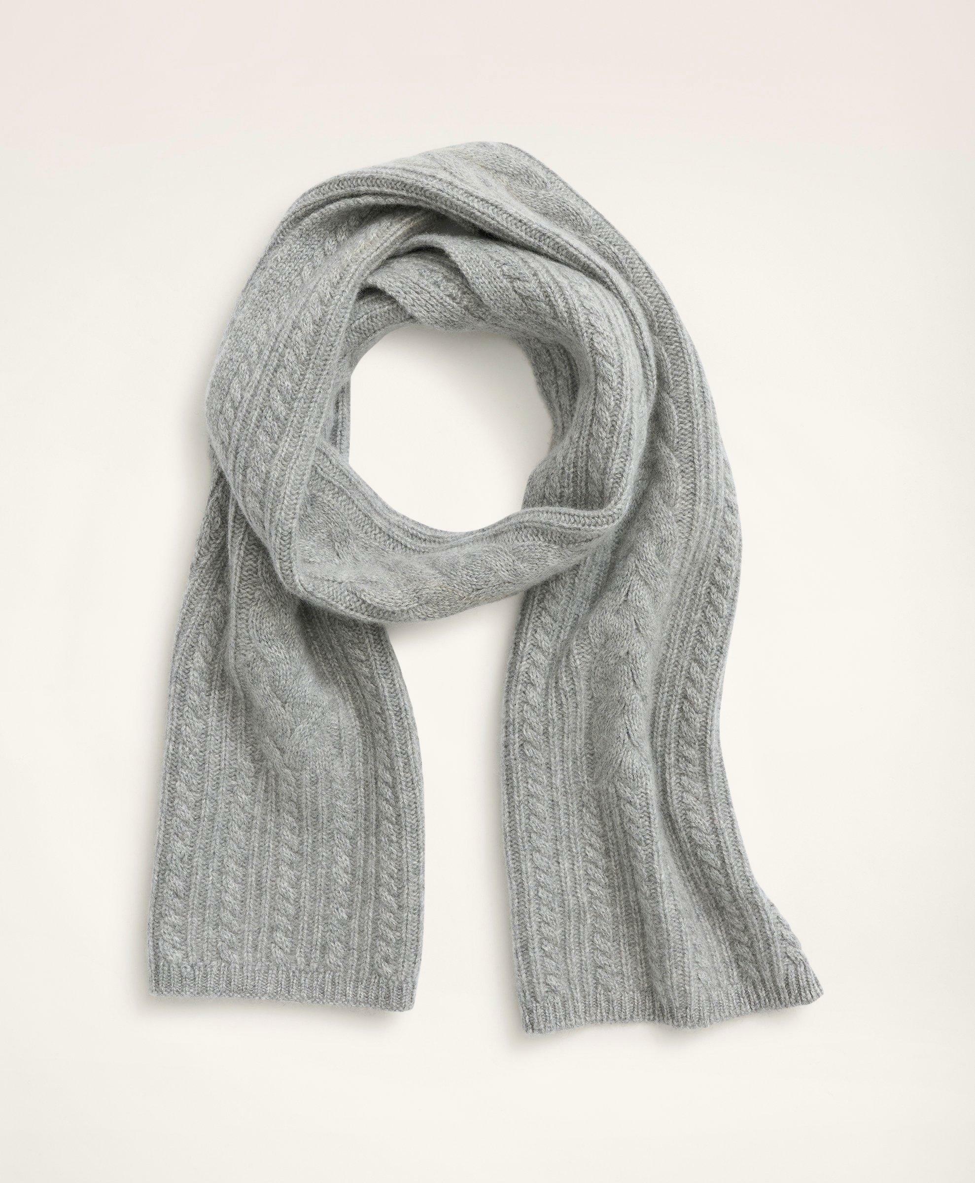 Brooks Brothers Women's Cashmere Cable Knit Scarf | Grey