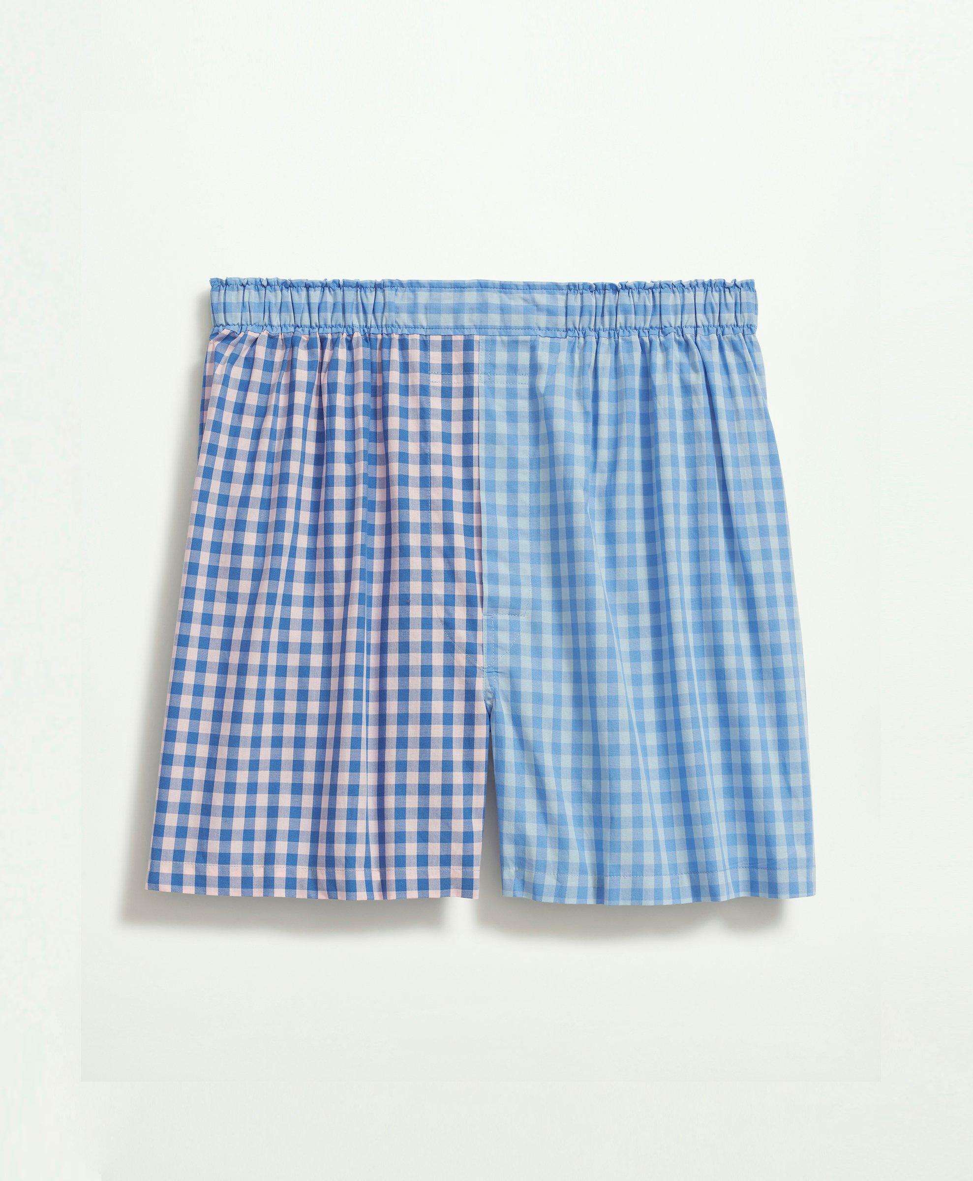 Brooks Brothers Men's Cotton Broadcloth Gingham Fun Boxers | Blue