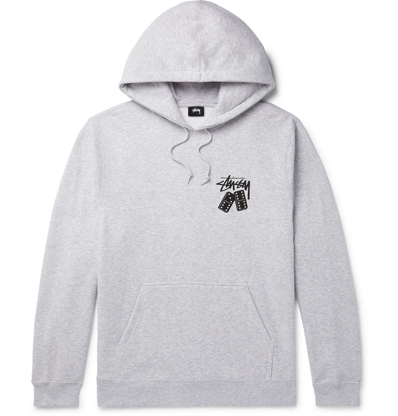 Stüssy - Logo-Print Mélange Fleece-Back Cotton-Blend Jersey Hoodie ...