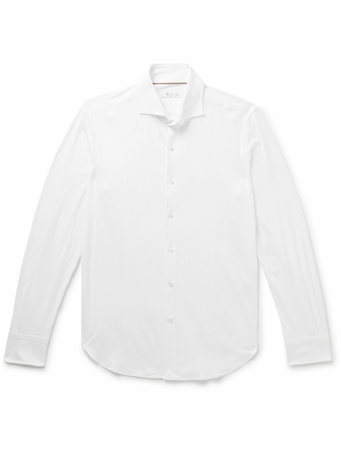 Loro Piana - Andrew Cutaway-Collar Slim-Fit Cotton-Jersey Shirt - White ...