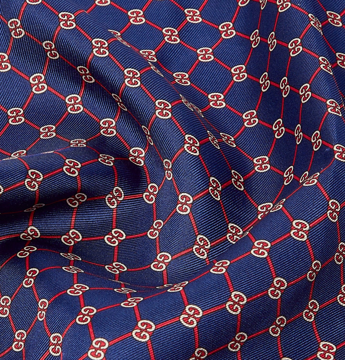 Gucci - Logo-Print Silk-Twill Pocket Square - Blue Gucci