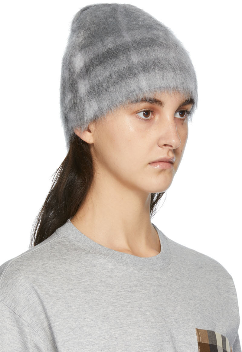 Burberry Grey Check Beanie Burberry